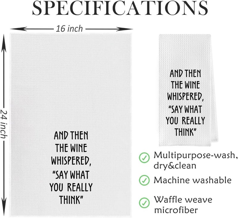 Geqtt Wine Lovers Dish Towel - Funny Wine Gifts Decorative Waffle Weave Kitchen Towels, Tea Towel, Hand Towel, Housewarming Gift (16×24 Inches) - Image 4